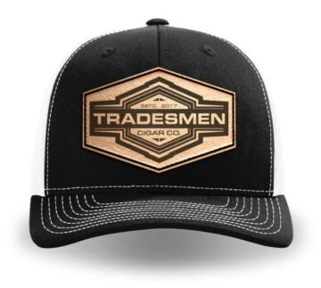 Tradesmen Leather Patch Trucker Hat - Light- Blk/Wht